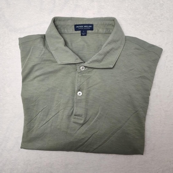 Peter Millar Other - Peter Millar Polo Shirt Mens Large Green Crown Crafted Journeyman Solid Knit